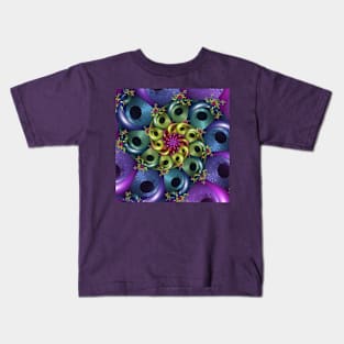 rainbow coloured fractal spiral Kids T-Shirt